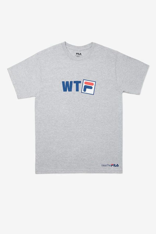 Camisetas Fila Homem Cinzentas - Fila Wtf Cotton Portugal Lojas,SAIG-57946